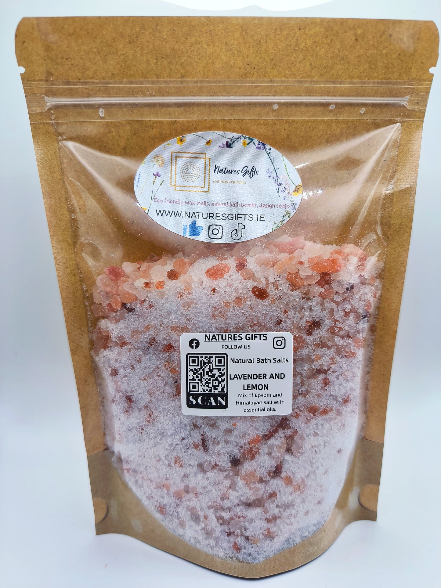 Natural Bath Salts - Lavender and lemon 400g