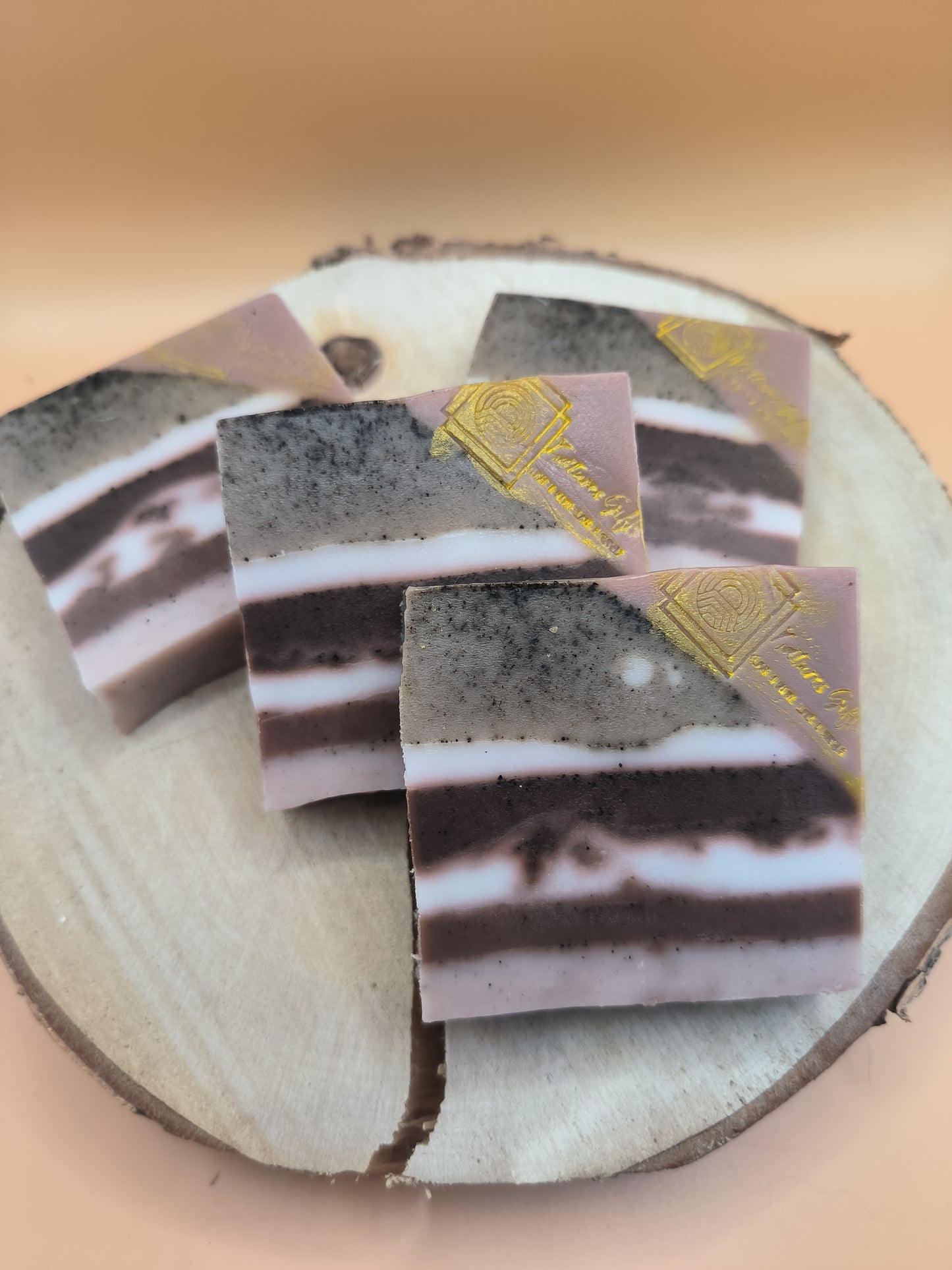 Exfoliating soap with coffee grounds.