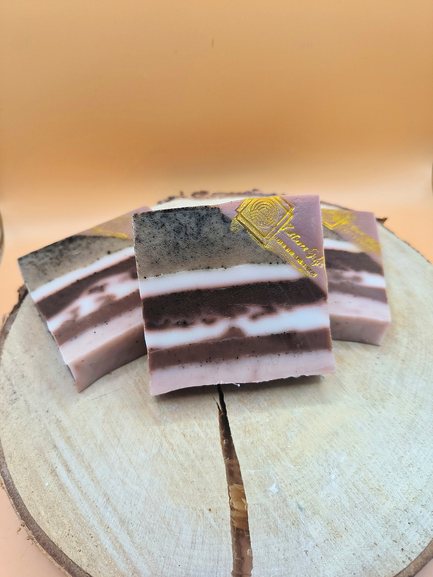 Exfoliating soap with coffee grounds.