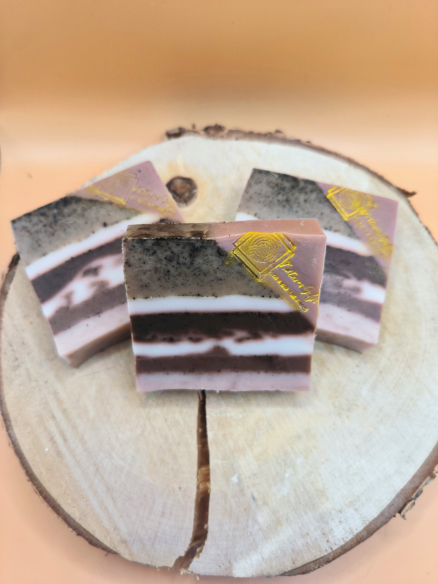 Exfoliating soap with coffee grounds.