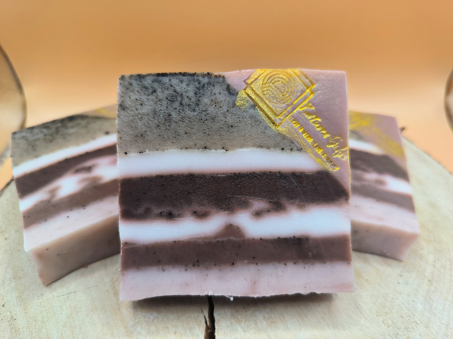 Exfoliating soap with coffee grounds.