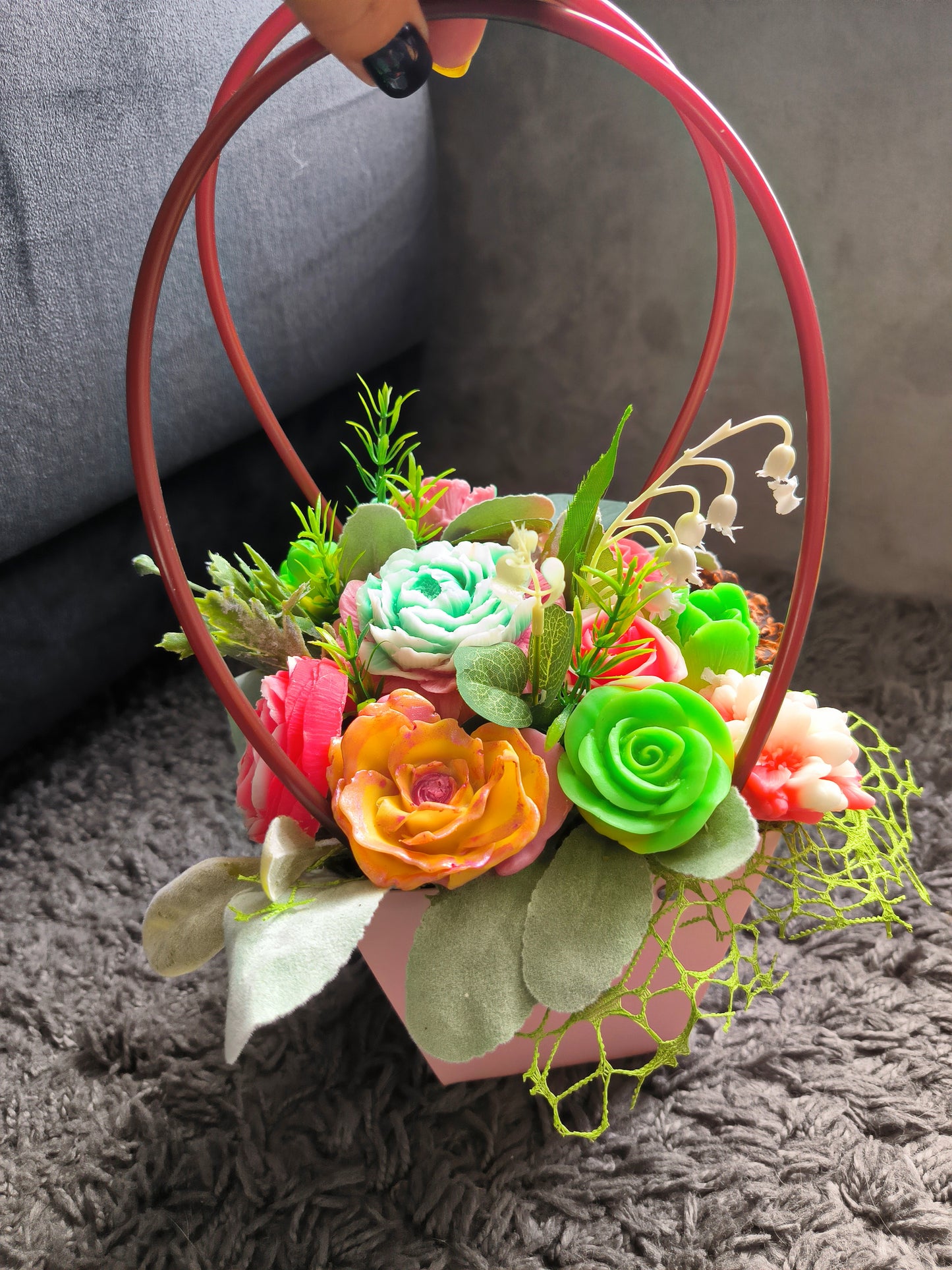 Medium soap bouquet - butterfly spring