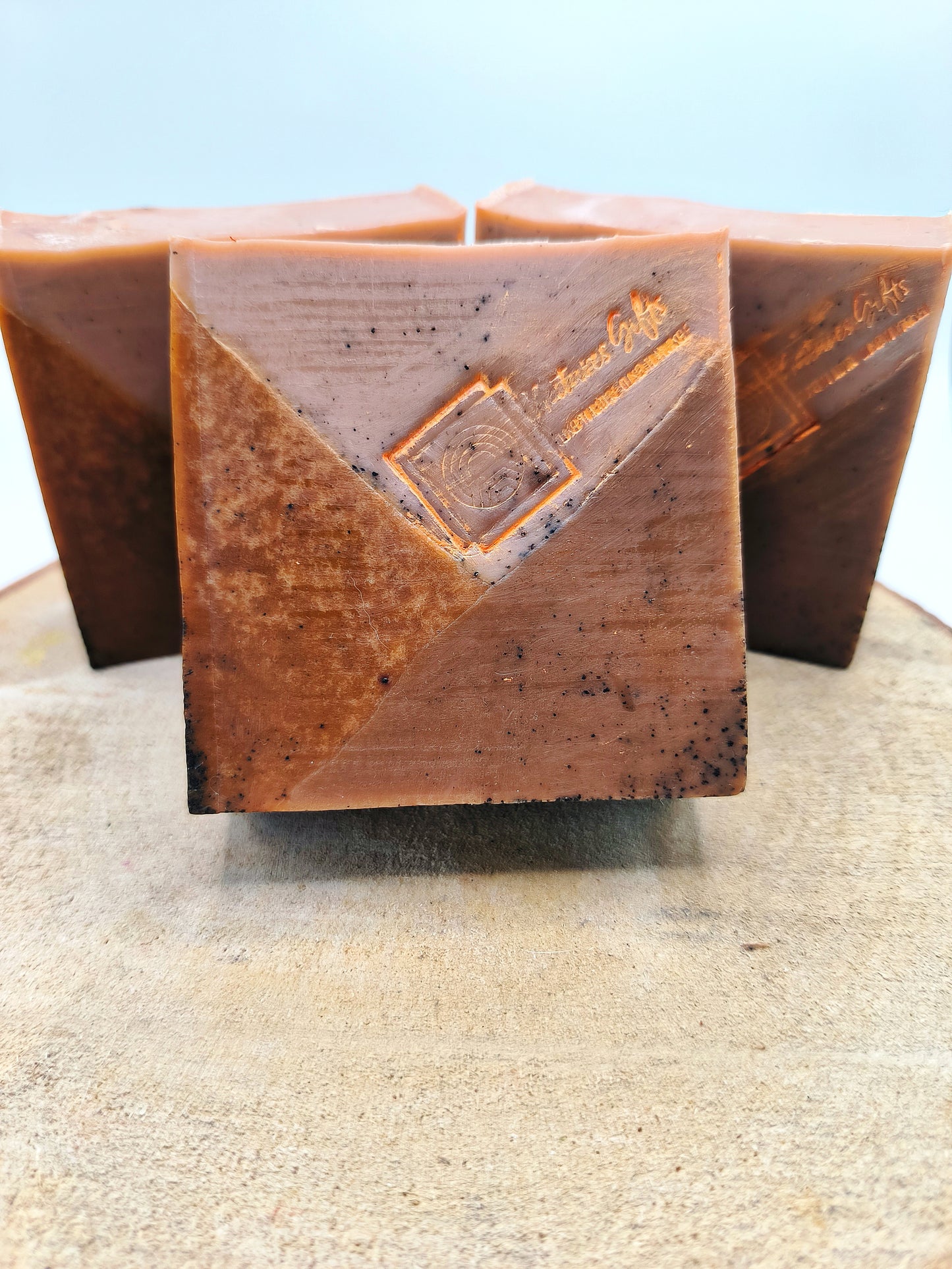Exfoliating coffee soap bar