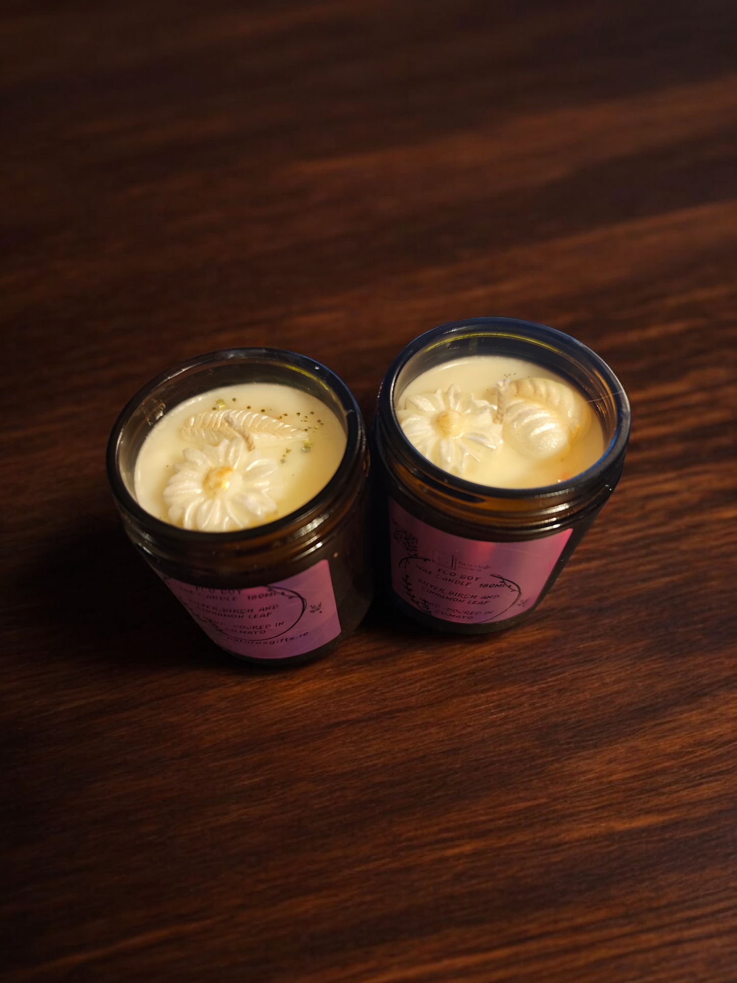 Eco soy candle - Silver birch and cinnamon leaf 180ml