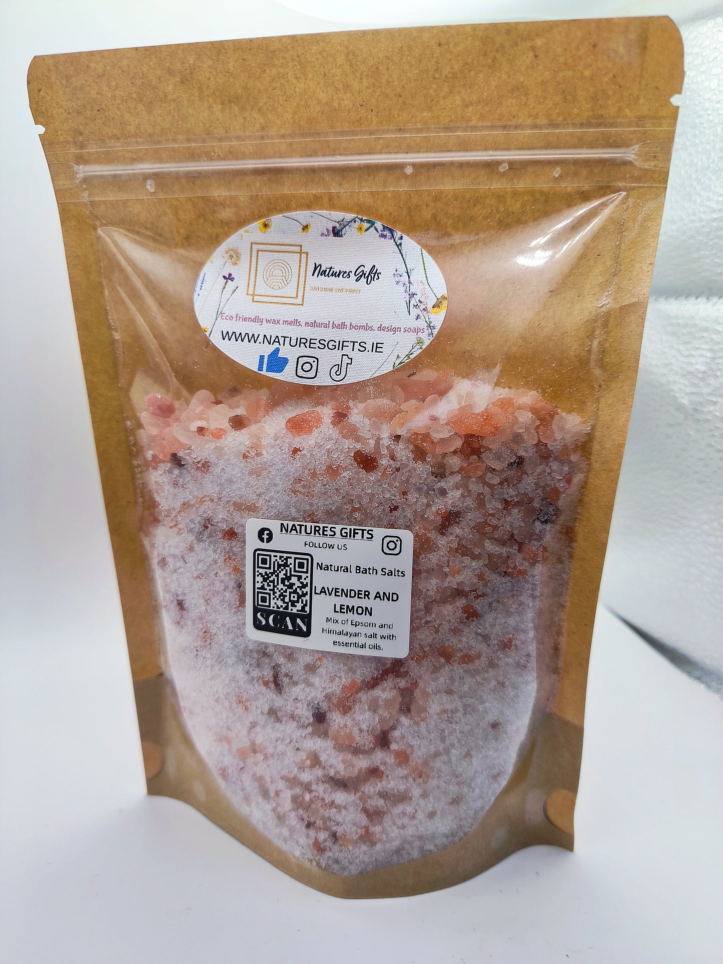 Natural Bath Salts - Lavender and lemon 400g