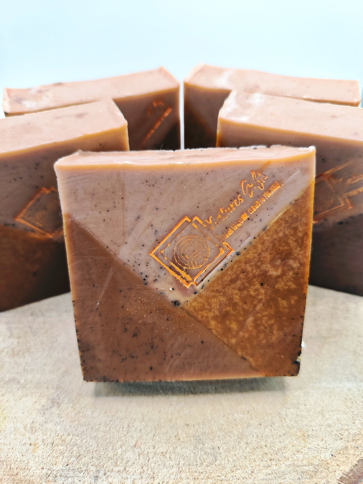 Exfoliating coffee soap bar