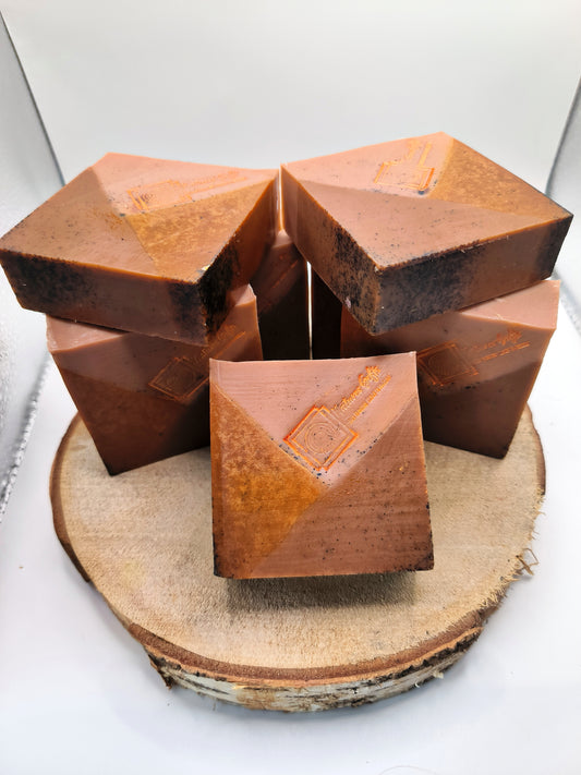 Exfoliating coffee soap bar