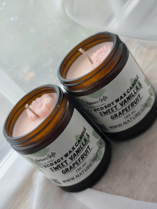 Eco soy candle - Sweet Vanilla & Grapefruit