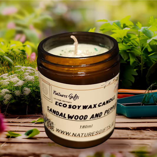 ECO SOY CANDLE - SANDALWOOD AND PEPPER