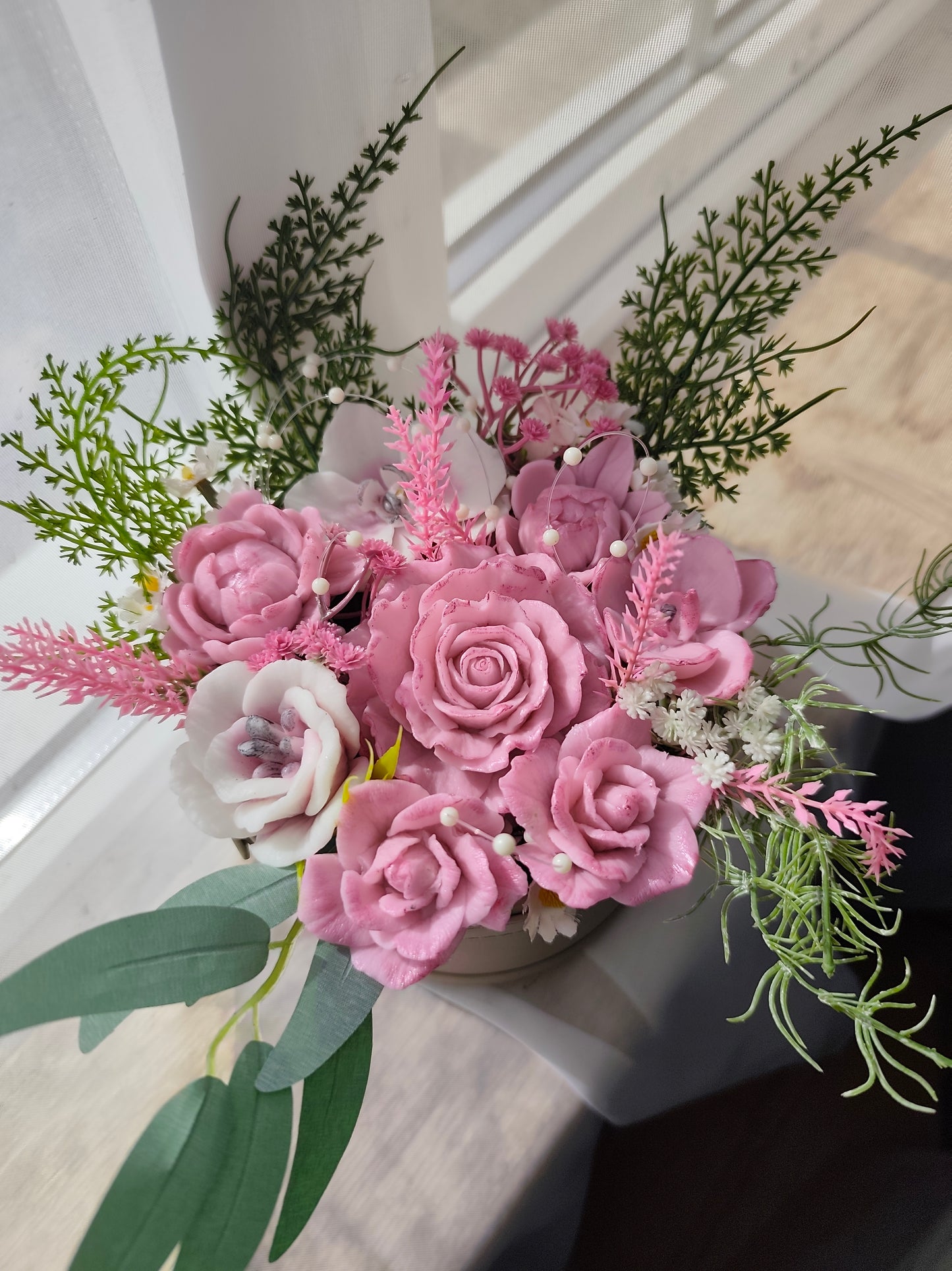 Medium soap bouquet-Baby pink