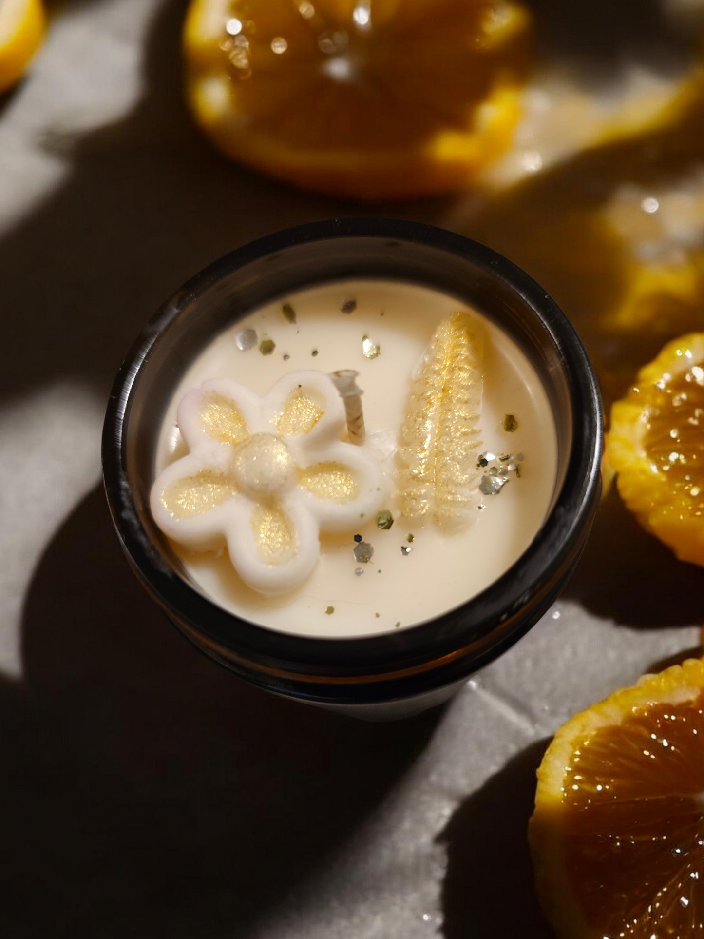 Clementine and papaya soy candle