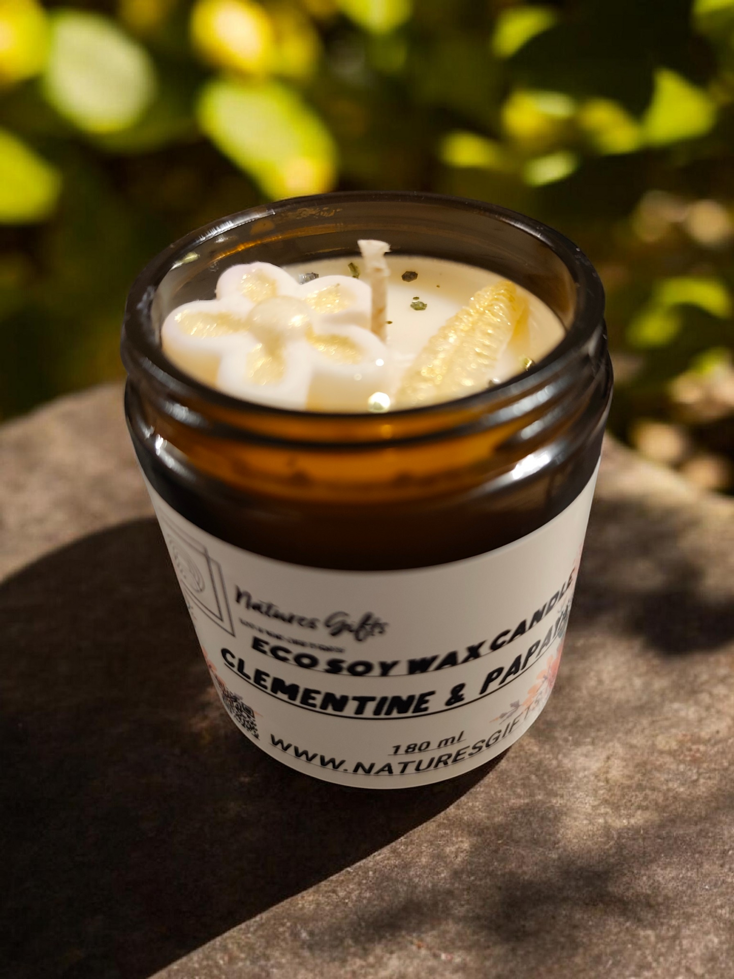 Clementine and papaya soy candle